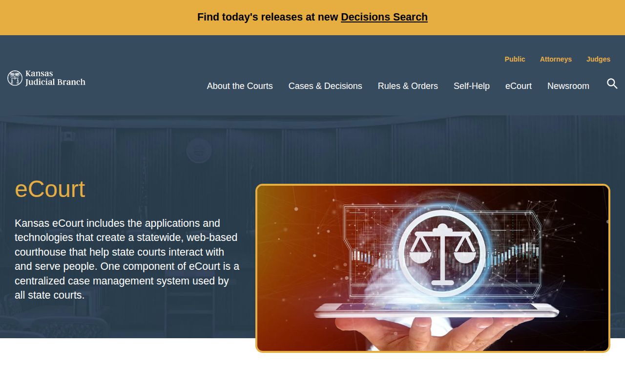 Kansas eCourt overview for Anderson County District Court record access